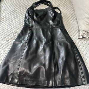 Nanette Lepore Black Leather Dress